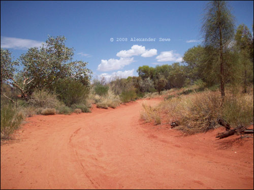 Alice springs red sand desert road