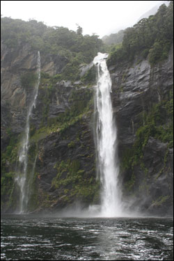 Milford sound waterfall